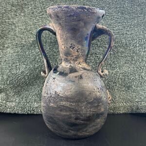 Venetian Scavo Glass Vase Antique Ancient Roman Style Mouth Blown